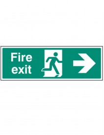 Fire Exit Right Rigid Plastic - 3 sizes